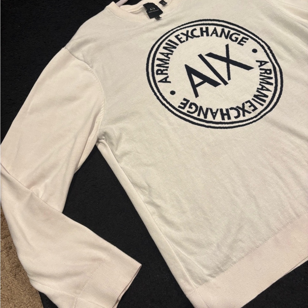 Armani Exchange White Crewneck Sweater - Picture 6 of 7